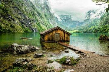 The Obersee ("Upper lake") is placed in the southeast of Bavaria, in the Berchtesgaden National Park.
