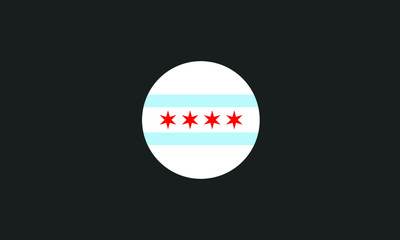 Chicago city flag emblem symbol Illinois circle shape 