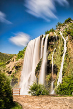 Silky smooth, 22 meters high, the waterfall of Krcic river, that plunges into the Krka river. The end of one is the beginning of another.