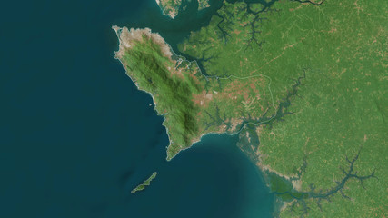 Western, Sierra Leone - outlined. Satellite