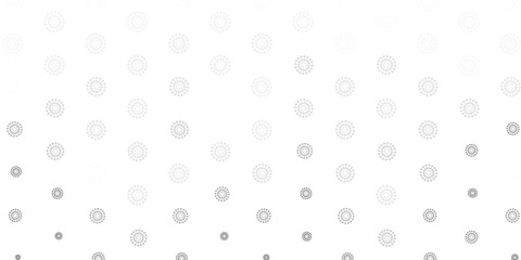 Light gray vector doodle pattern with flowers.