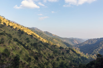 Fototapeta premium Ella rock and Little Adam peak in sri lanka at sunset