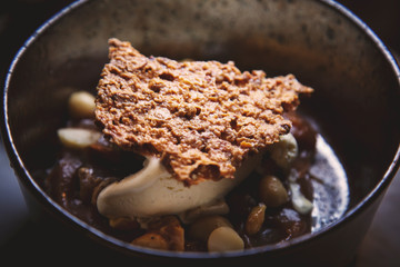 Salted caramel with vanilla ice cream and Sechuan pepper.
