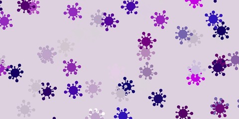 Light purple vector texture with disease symbols.