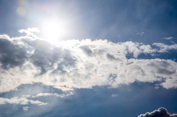 Blue sky with white clouds, background