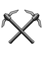 2 Spitzhacken überkreuz Clipart 