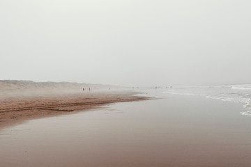 Playa con niebla