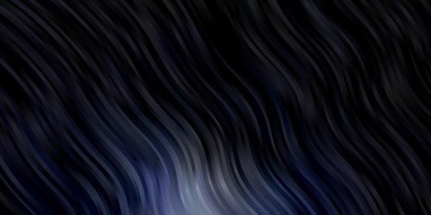 Obraz premium Dark BLUE vector background with bent lines. Illustration in halftone style with gradient curves. Pattern for business booklets, leaflets