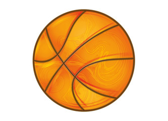 Basketball in hell glänzenden glühenden Orange.