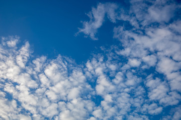 Fototapeta premium Blue sky with white clouds, background