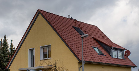 the roof of the house with window