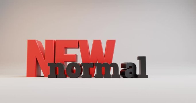 New normal typography titles. 3D animation. Motion graphics