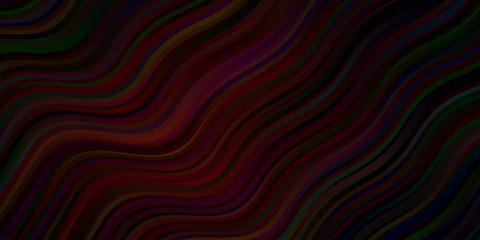 Dark Red vector backdrop with circular arc. Abstract illustration with bandy gradient lines. Pattern for ads, commercials.