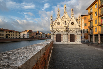 Little gotic church of Saint Maria della Spina, in Pisa, Italy.