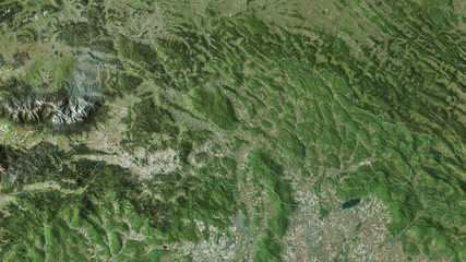 Prešovský, Slovakia - outlined. Satellite
