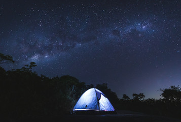 Tent at Night Milky Way 