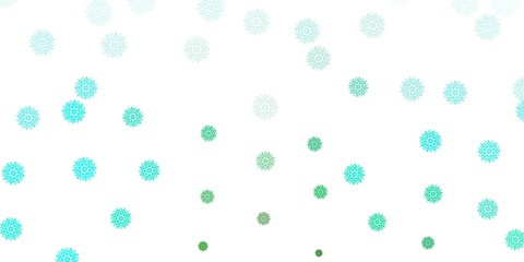 Light green vector layout with beautiful snowflakes.