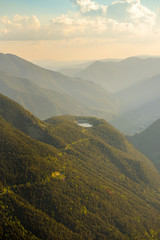 View from Cap de Rep towards Engolasters, you can also see the city of Encamp and Andorra La Vella, Andorra