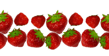 Seamless pattern of flying berries isolated on white background with clipping path, different falling wild berry fruits, collection