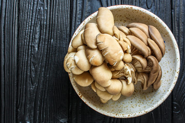 oyster mushrooms
Menu concept healthy eating serving. food background top view copy space for text
keto or paleo diet