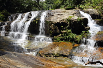 Fototapeta premium Khao Chamao Waterfall at Khao Chamao Khao - Wong National Park in Rayong, Thailand 