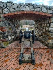antique medieval cannon in bastion
