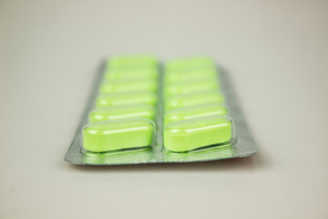 green pills in blister pack