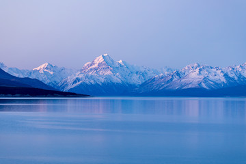 The Sun Sets Over Mt Cook/Aoraki On This Beautiful Still Evening