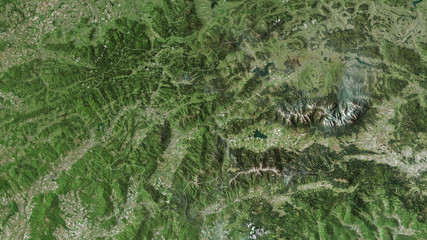 Žilinský, Slovakia - outlined. Satellite