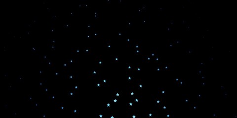 Dark BLUE vector background with small and big stars. Decorative illustration with stars on abstract template. Best design for your ad, poster, banner.