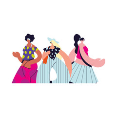 Urban woman cartoon with casual cloth vector design