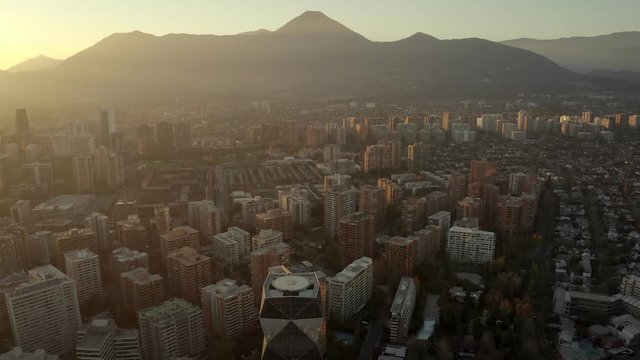 Cityscape of Santiago de Chile in 4K with the Andes Mountains in the background
