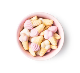 Jelly candy shape ice cream. Gummy bonbons.