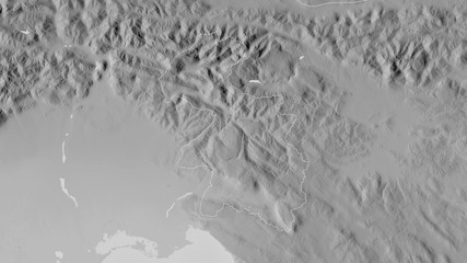 Goriška, Slovenia - outlined. Grayscale