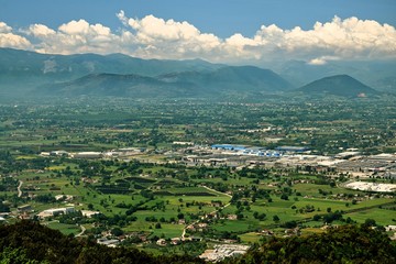 aerial view of the mountains