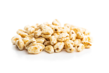 Puffed wheat covered with honey.