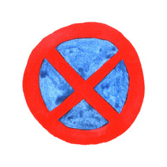 Obraz premium freehand watercolor drawing on white background, traffic sign - parking and stopping prohibited