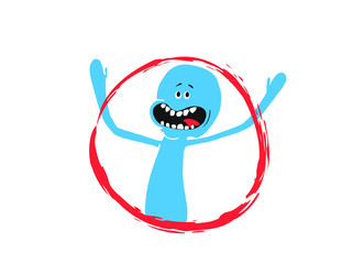 Colorful cartoon alien, cartoon monster on White Background.Flat design