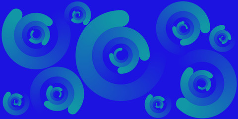 Blue abstract background with gradient. Round shapes