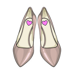Woman flat shoes. Vector illustration isolated on white background.