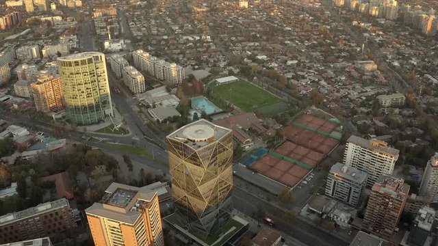 Cityscape of Santiago de Chile in 4K with the Andes Mountains in the background