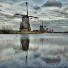 Windmills in Kinderdijk Holland, Netherlands