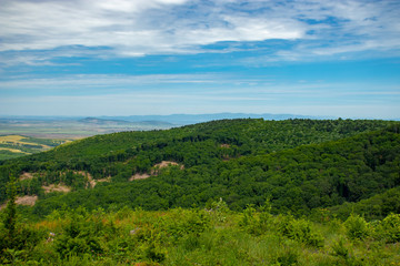 Fototapeta na wymiar landscape with green hills and trees