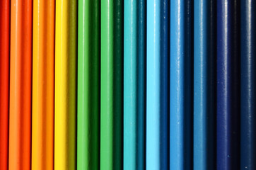 colored pencils like a rainbow close-up
