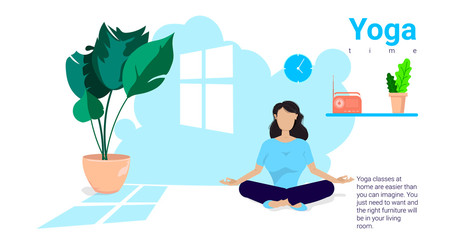 Girl at greenhouse or home garden with plants growing in pots. Relaxed young woman enjoying rest. Girl meditates.