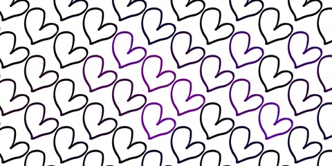 Light Purple vector background with Shining hearts.