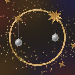 illustration on a black background with christmas balls. Christmas balls. Silver Christmas balls. Place for your text, banner.