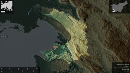 Obalno-kraška, Slovenia - composition. Relief