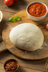 Homemade PIzza Dough and Ingredients