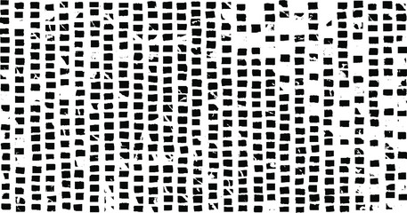 Rough, irregular texture composed of monochrome geometric elements. Overlay distressed grunge background. Abstract vector illustration. Isolated on white background. EPS10